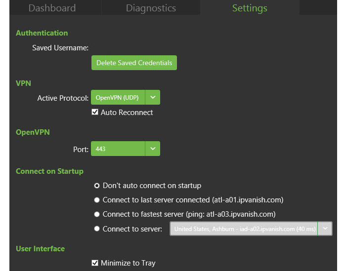 ipvanish-settings