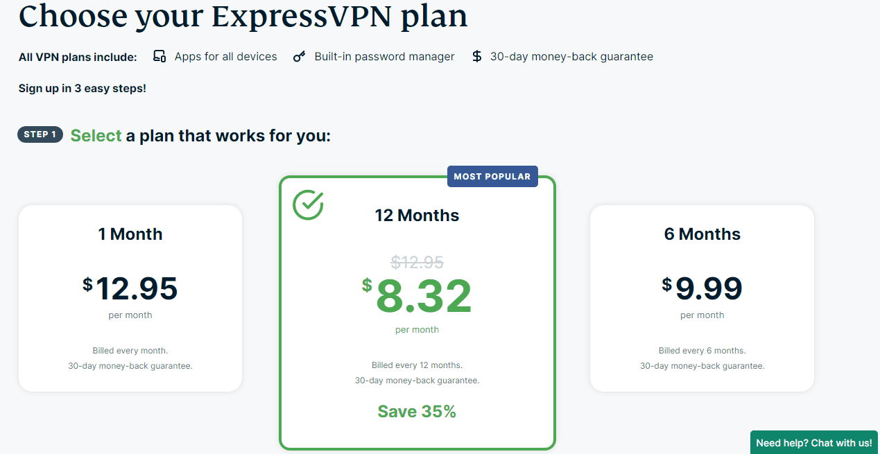 ExpressVPN Pricing