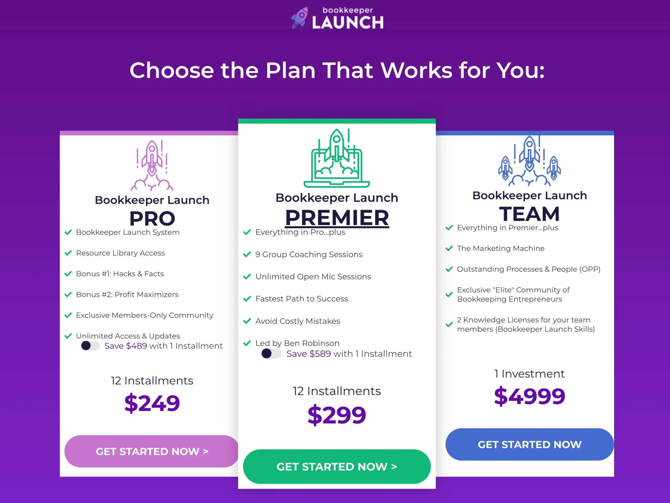 Bookkeeper Launch Review - Price Plan