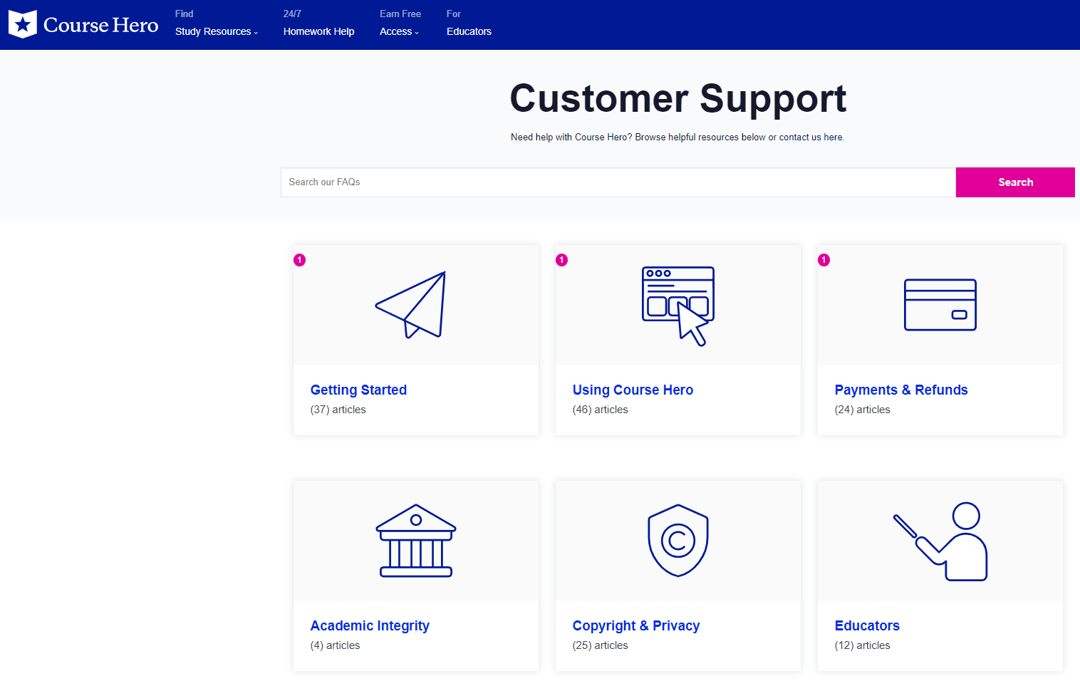 Course Hero Customer Support - Chegg vs Course Hero