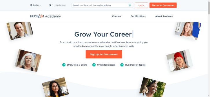 HubSpot academy- best digital marketing courses
