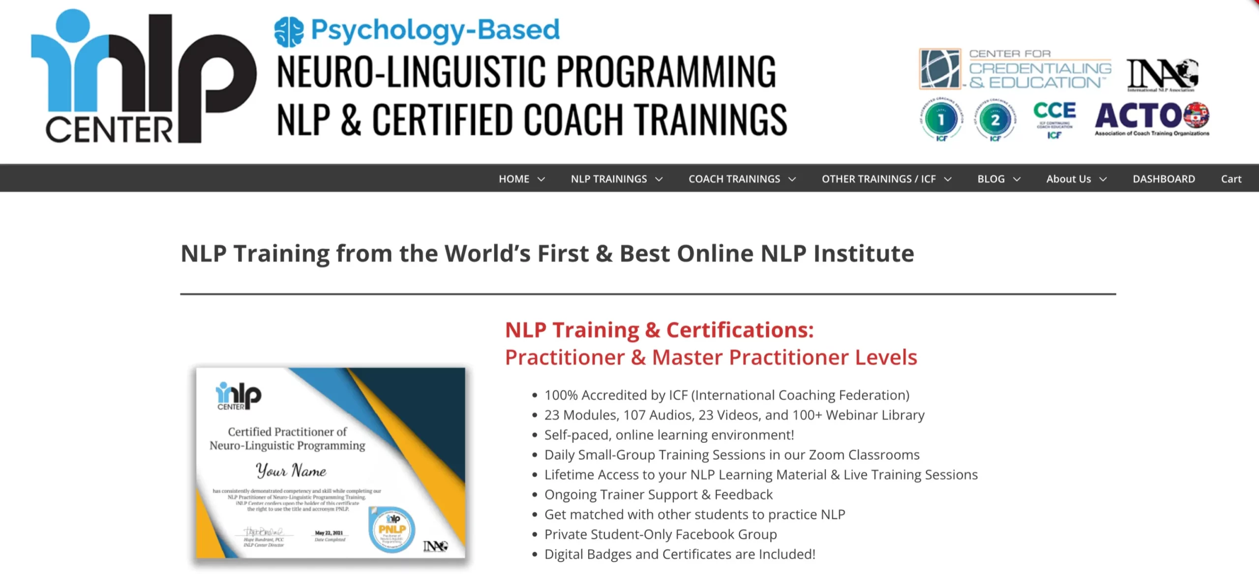 NLP Training & Certification for Practitioners 