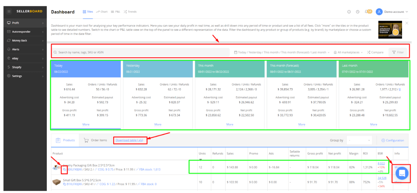 Open Sellerboard Dashboard