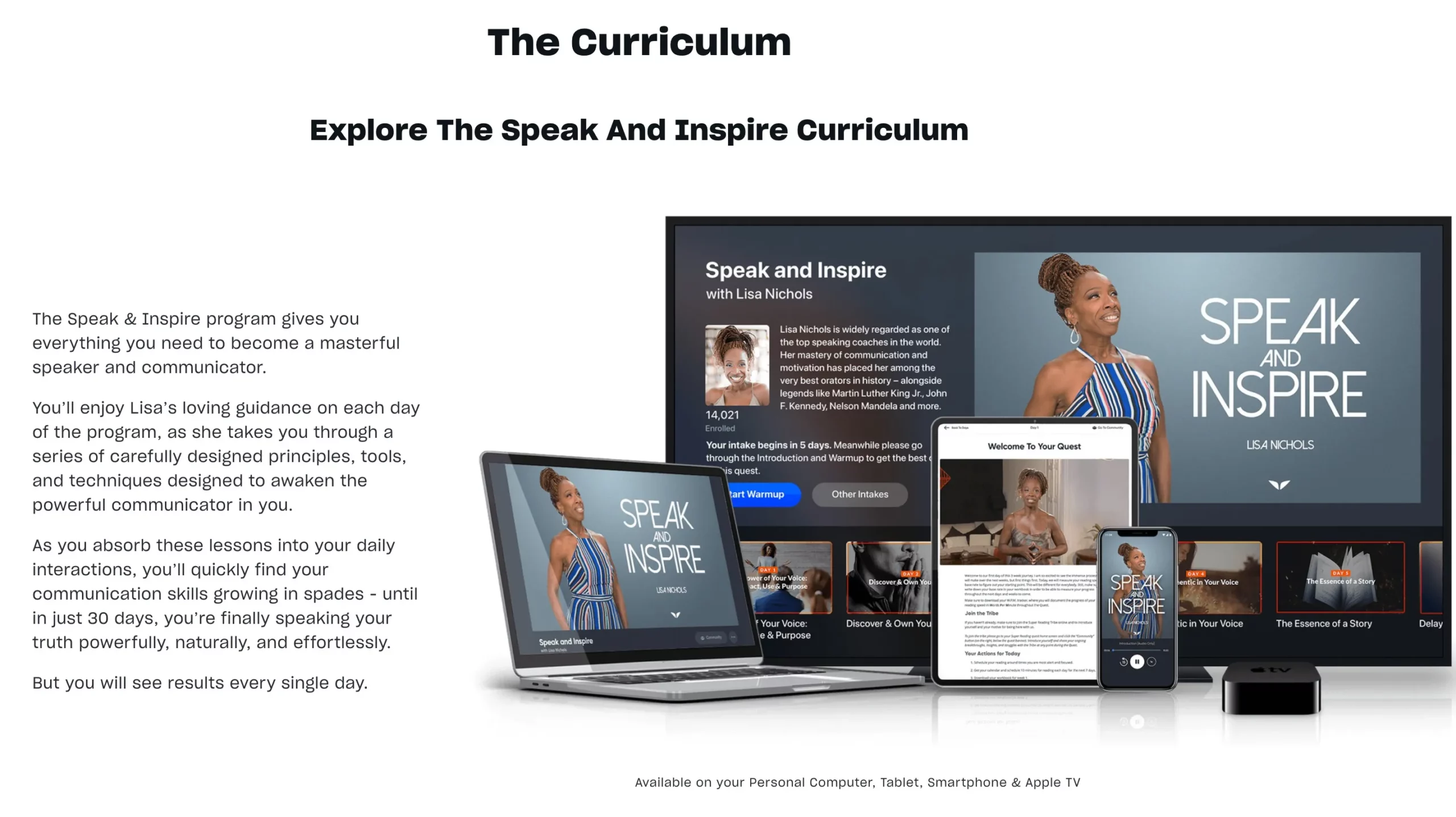 Speak & Inspire with Lisa Nichols - The Curriculum