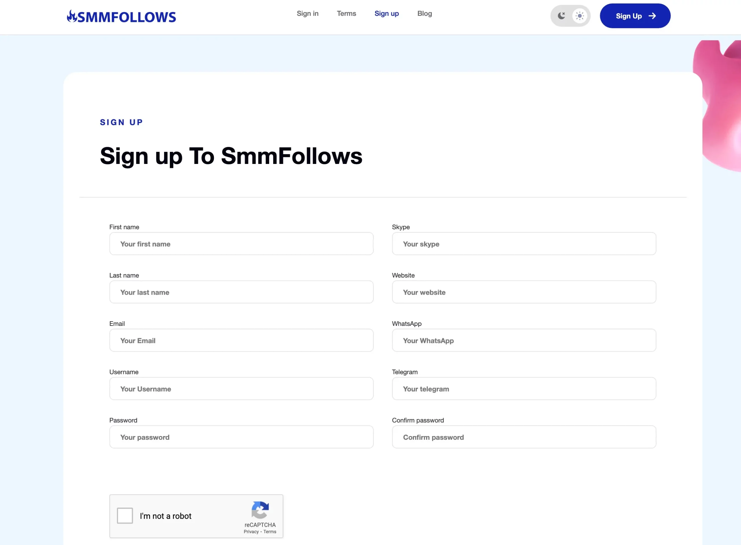 Steps To Sign In On SMMFollows 