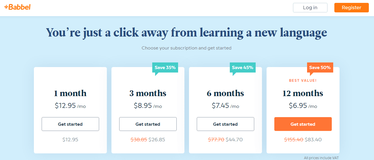 babbel pricing