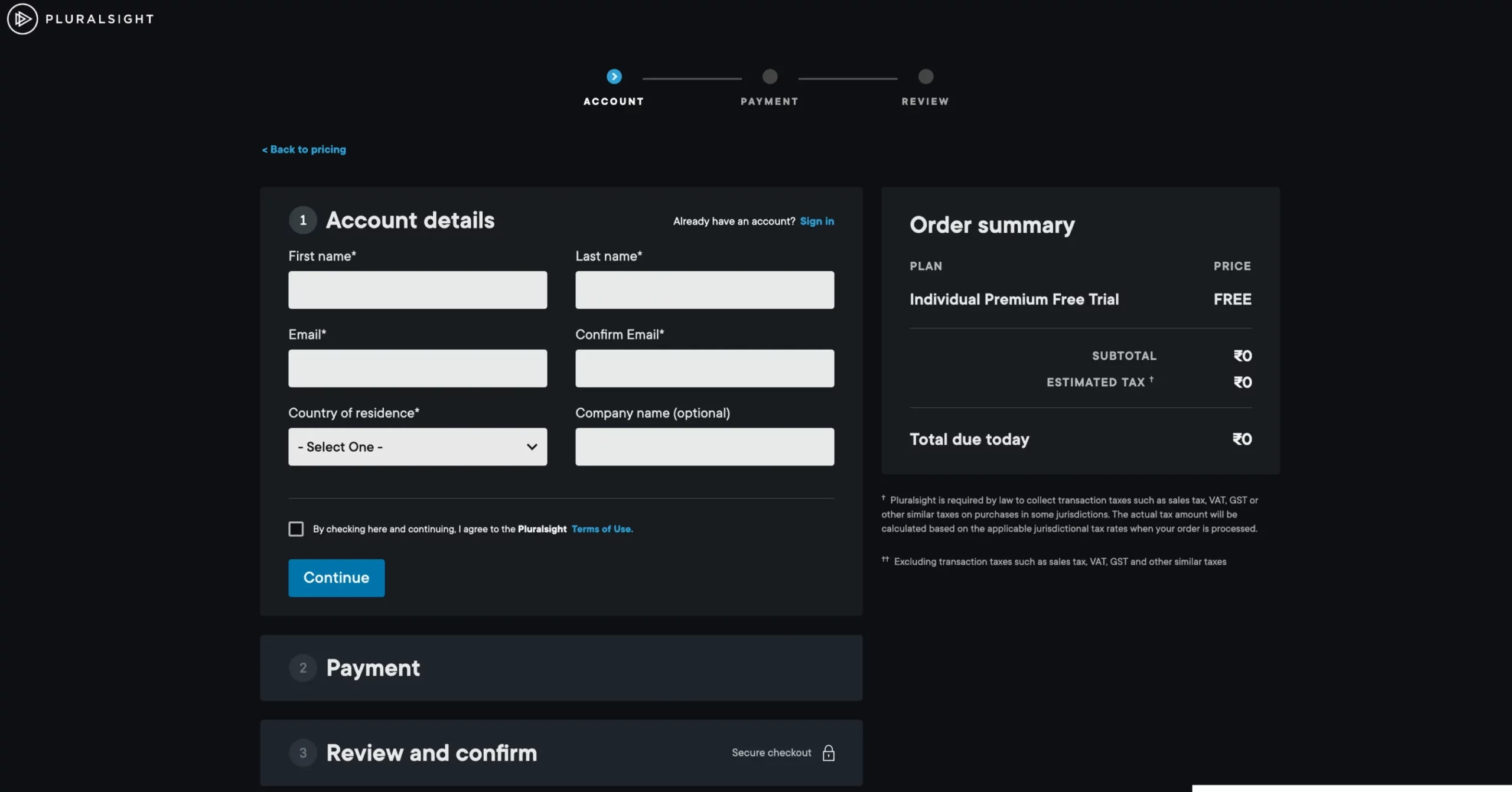 Pluralsight account for free trail