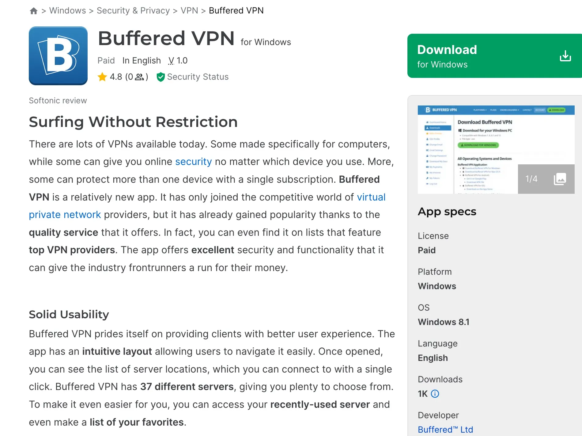 Buffered VPN