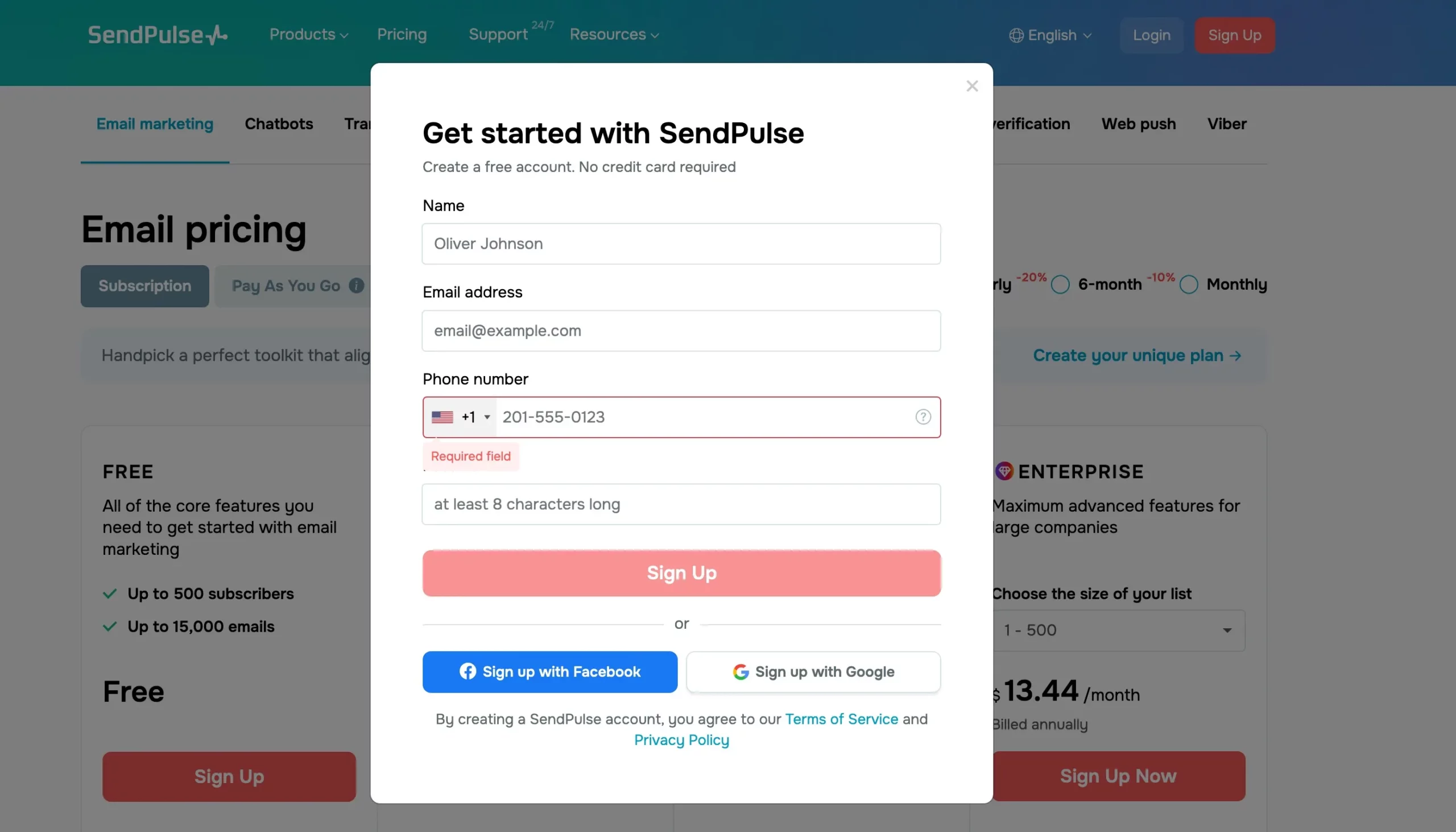 SendPulse Free Trial 