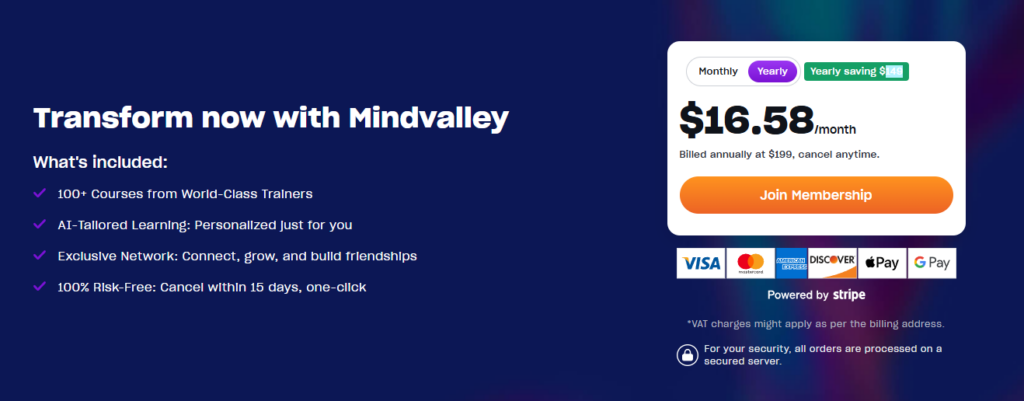 Mindvalley Membership Pricing
