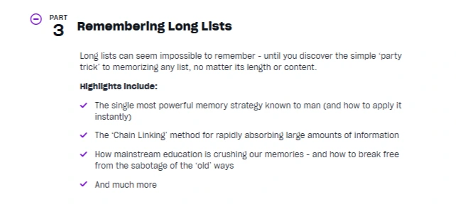 Part 3: Remembering Long Lists