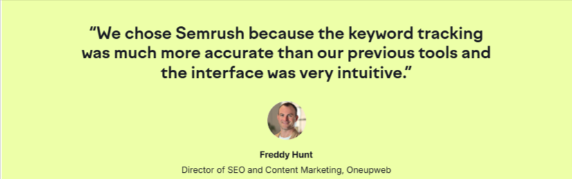 Freddy Hunt, Director of SEO and Content Marketing, Oneupweb