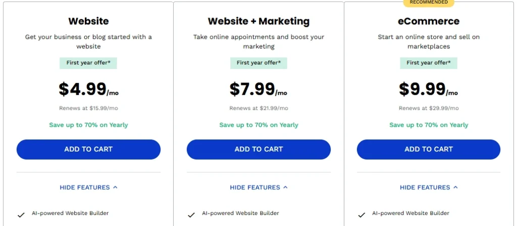 Web.com Pricing