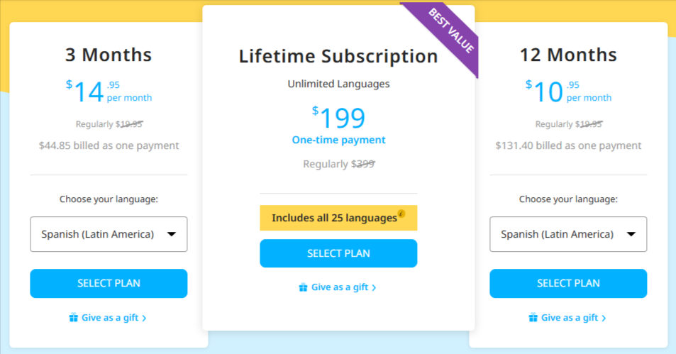 Rosetta Stone Pricing