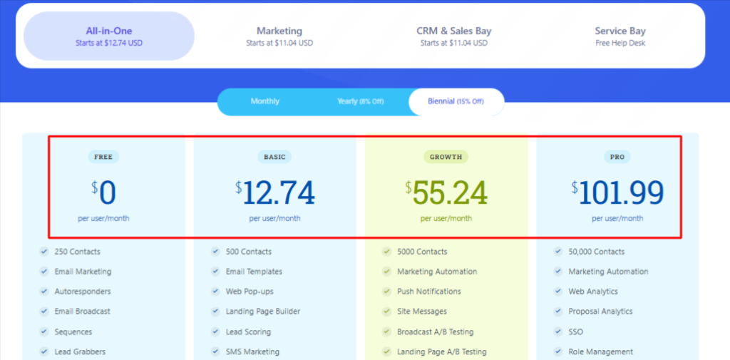 Engagebay-pricing