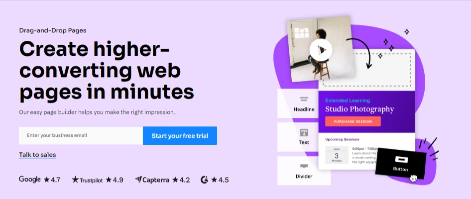 Ontraport: page builder