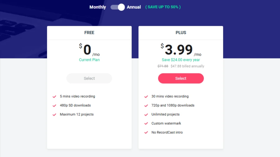 RecordCast-pricing