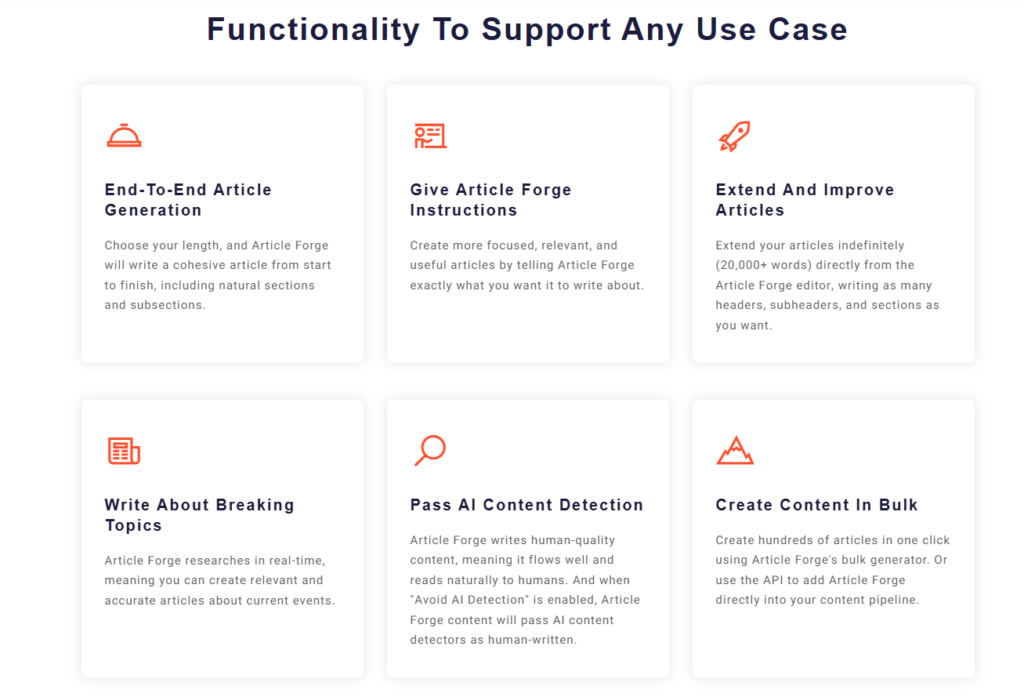 Article Forge Features