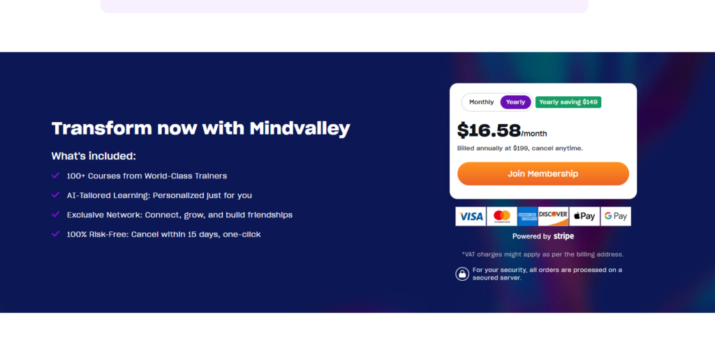 Mindvalley pricing