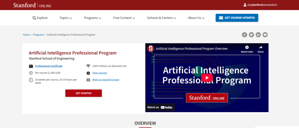 Stanford's online AI Course