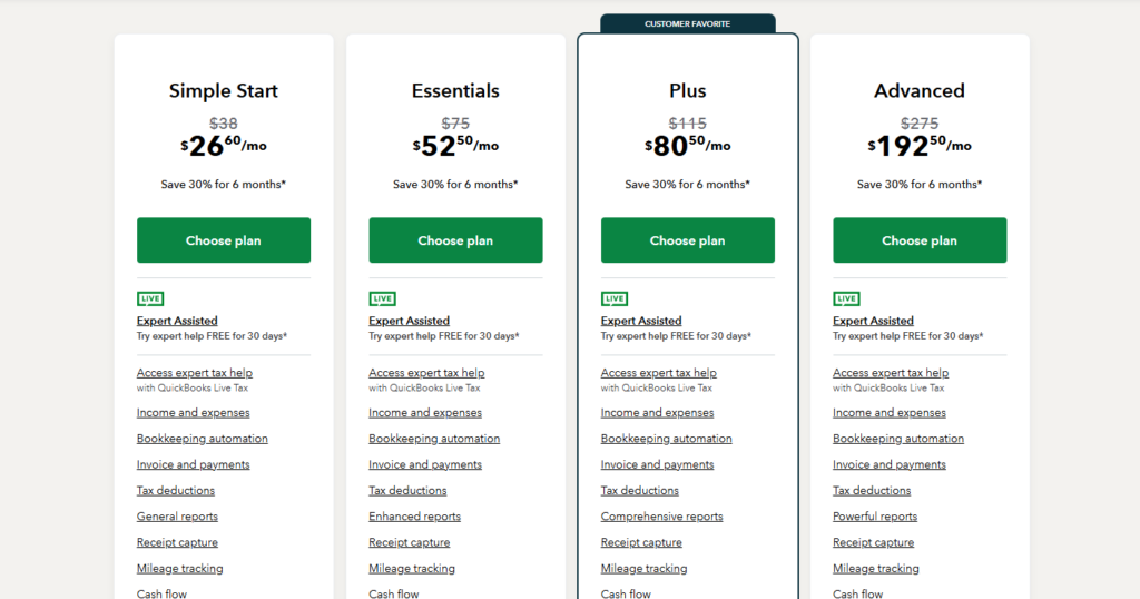 QuickBooks Pricing Options