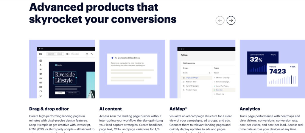 Instapage features