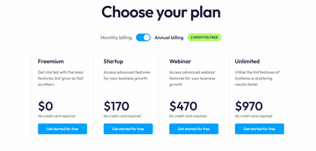 Systeme.io Pricing