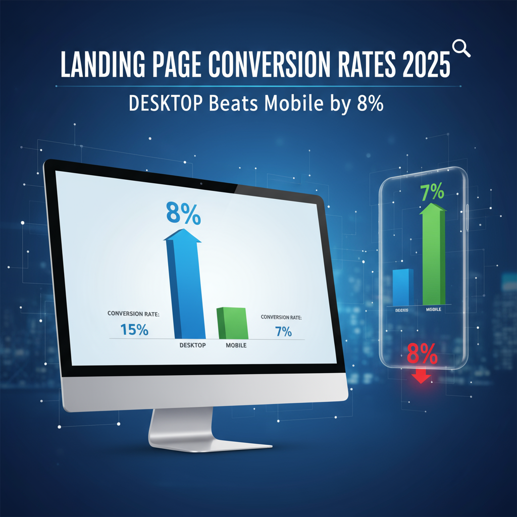 Landing Page Conversion Rates 2025: Desktop Beats Mobile by 8%