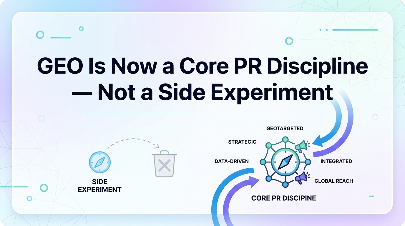 GEO Is Now a Core PR Discipline — Not a Side Experiment