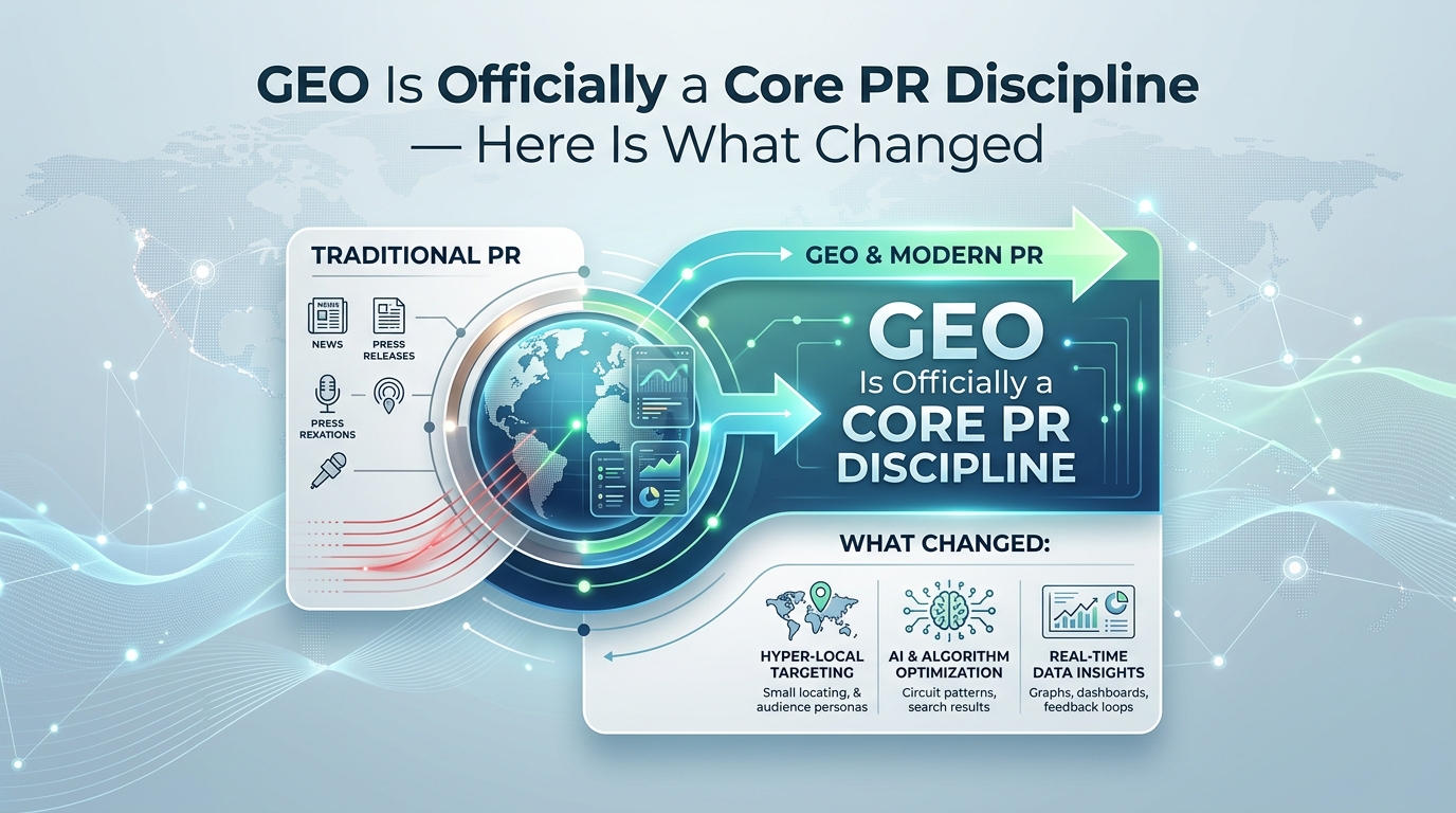 GEO Is Officially a Core PR Discipline — Here Is What Changed