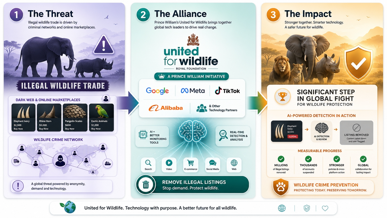 Google and Meta Join Prince William’s Campaign to Fight Illegal Wildlife Trade