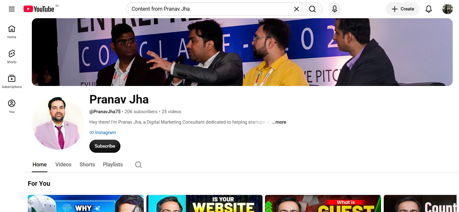 Content from Pranav Jha