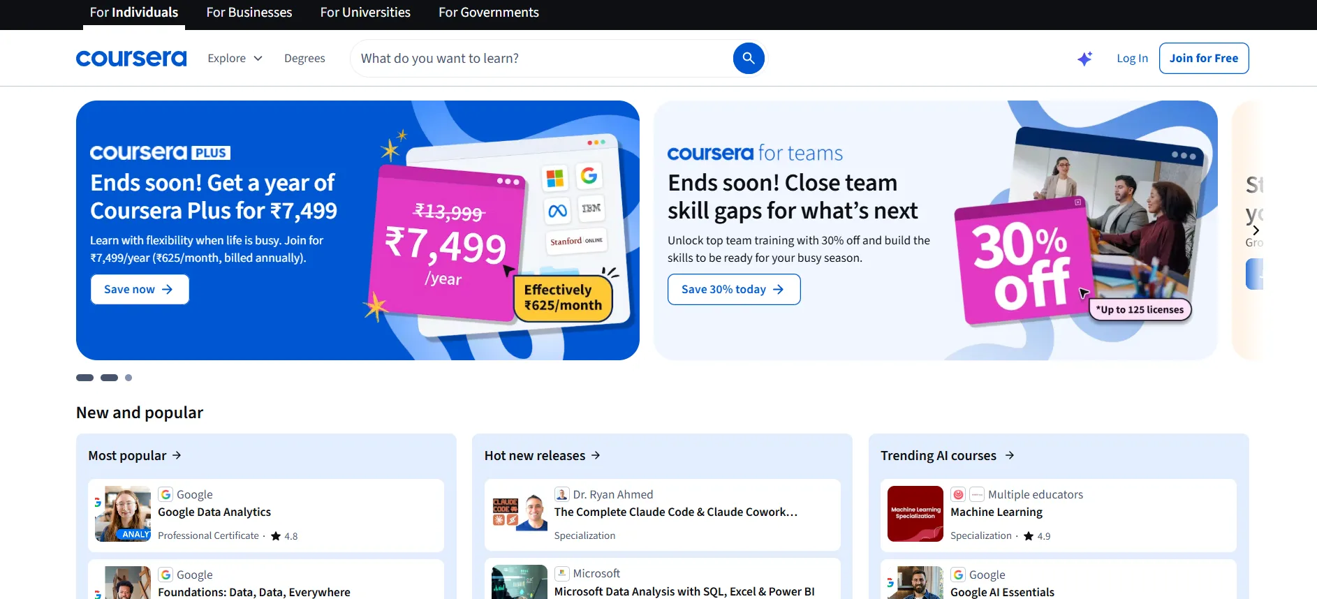 Coursera Price Plans