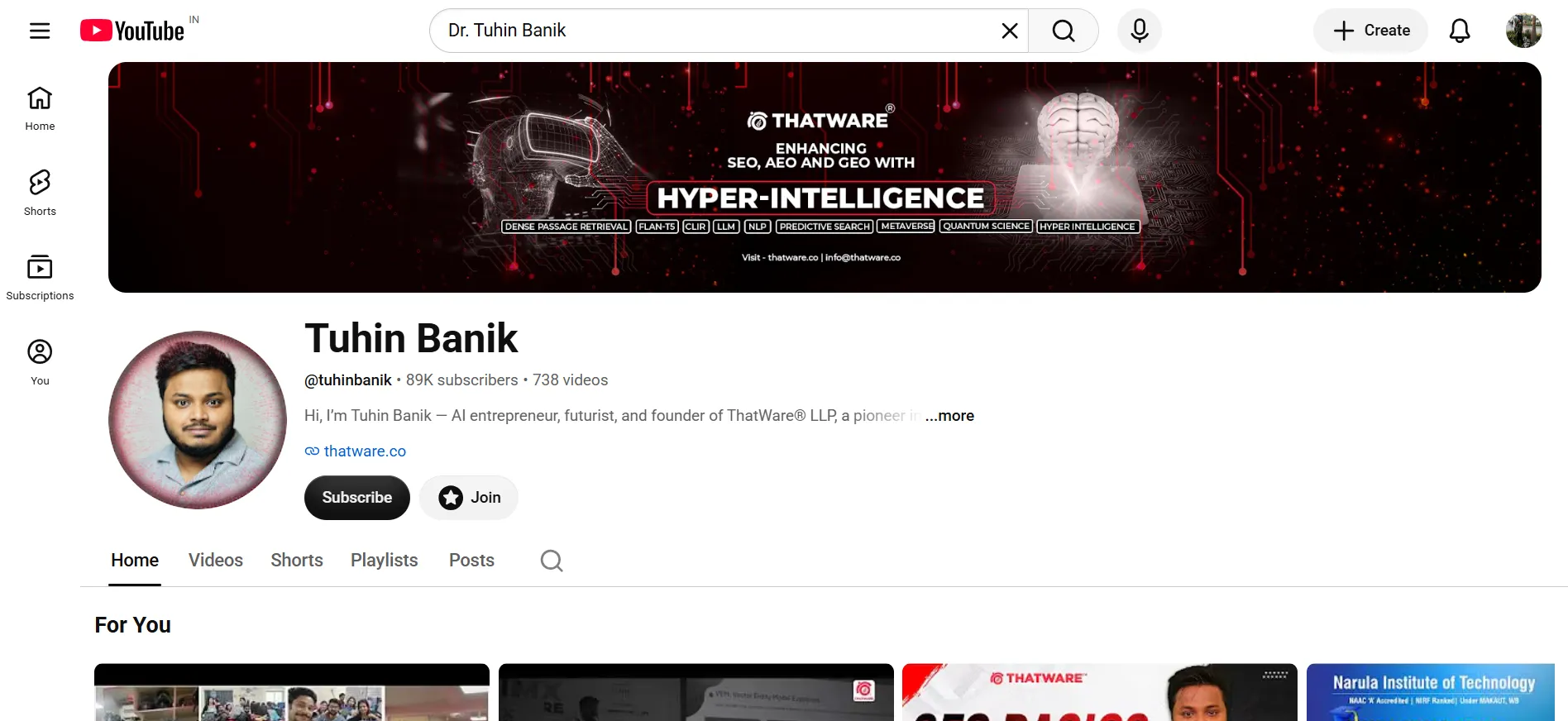 Dr. Tuhin Banik, AI search researcher