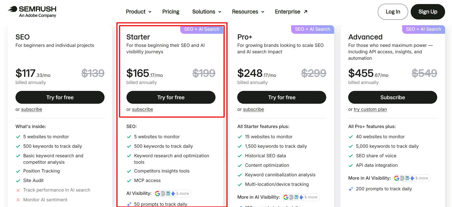 semrush-starter-plan